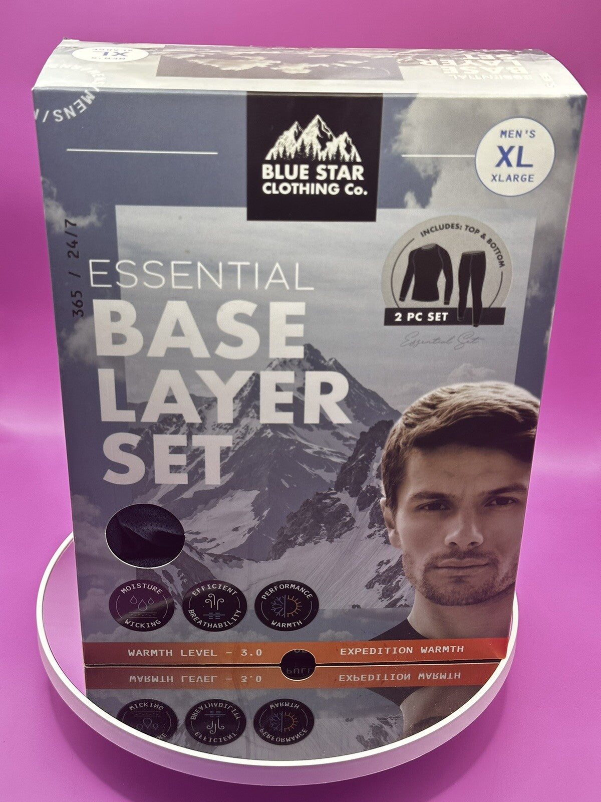 Blue Star Clothing Co. Men's XL Essential Base Layer 2 Pc Set Under Warmth SHE 50