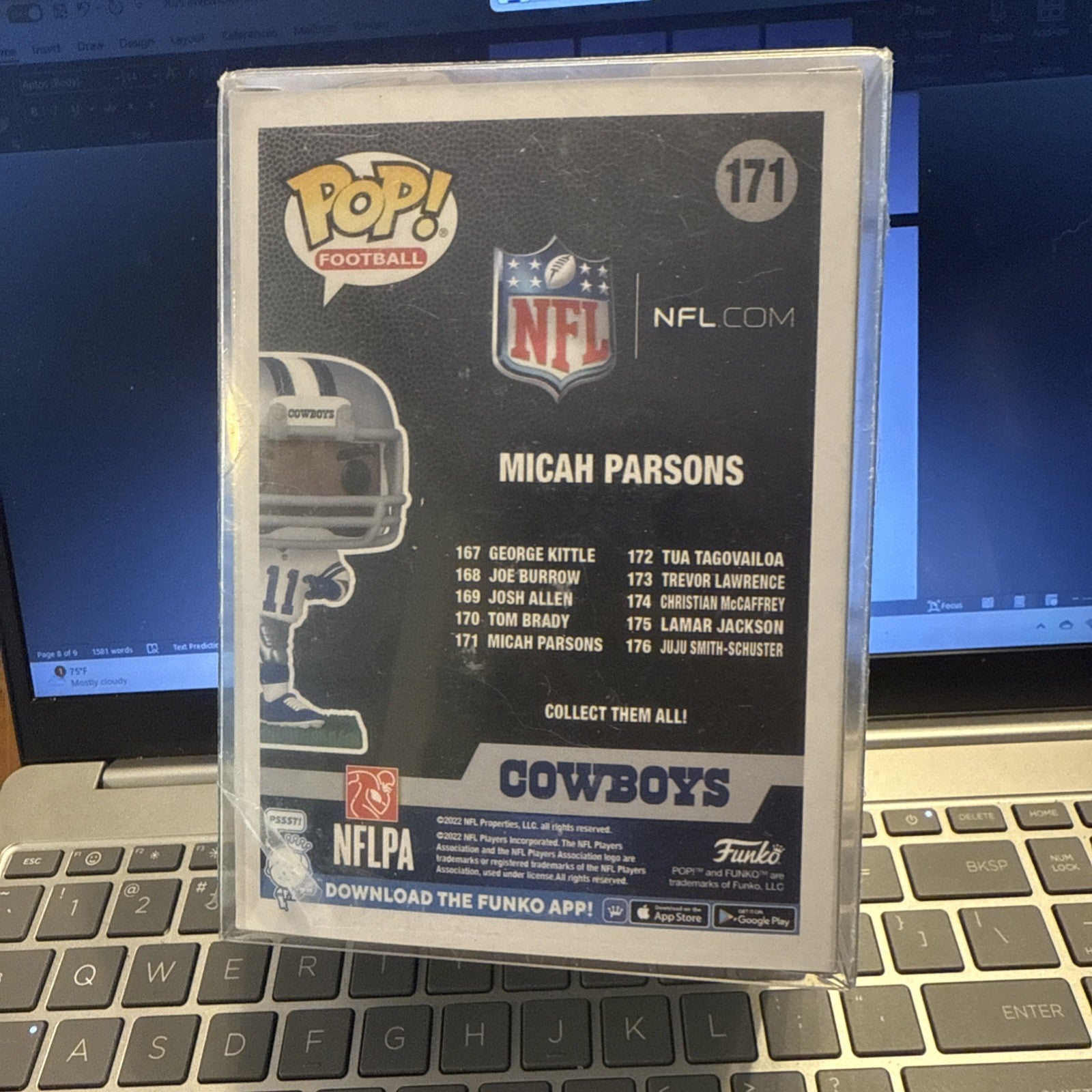 Funko Pop NFL Micah Parsons #299(cowboys)(with Protector) BIN 91