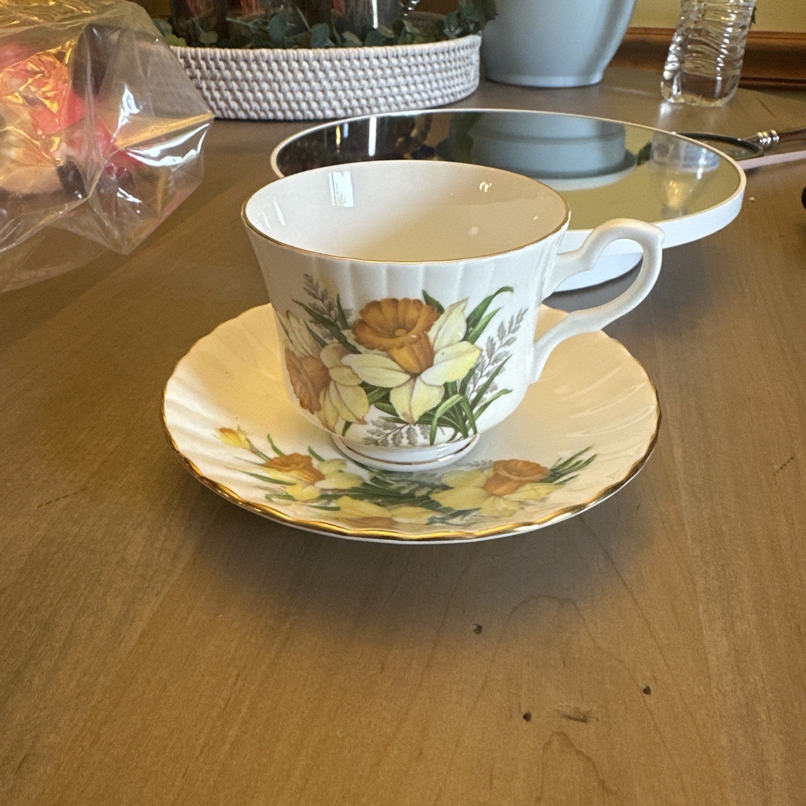 Vintage Royal Stafford Floral Bone China Tea Cup & Saucer England Made CHN 320