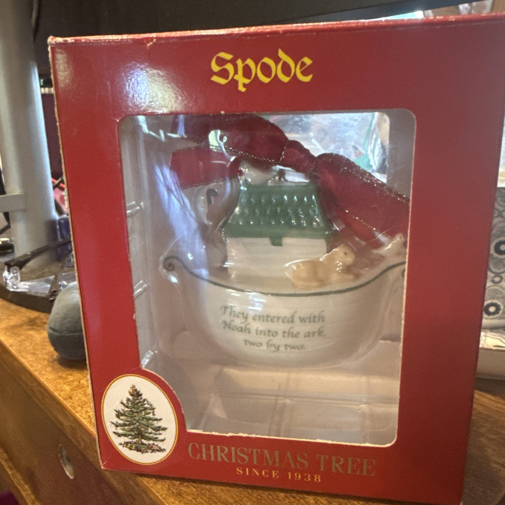 Spode Noah's Ark Christmas Ornament England Porcelain Figurine Two by Two BIN 991