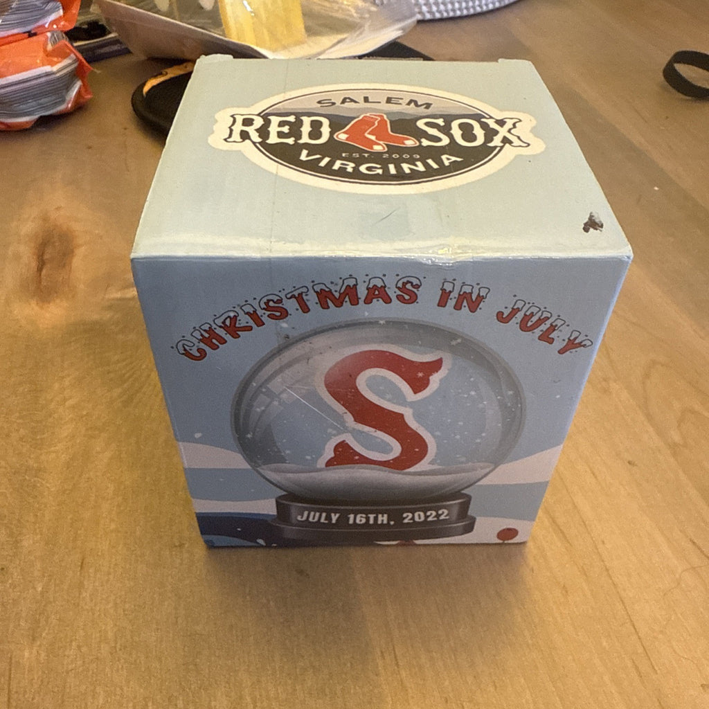 Salem Red Sox 2022. Christmas In July Snow Globe - Mugsy - SGA - NIB BIN 991