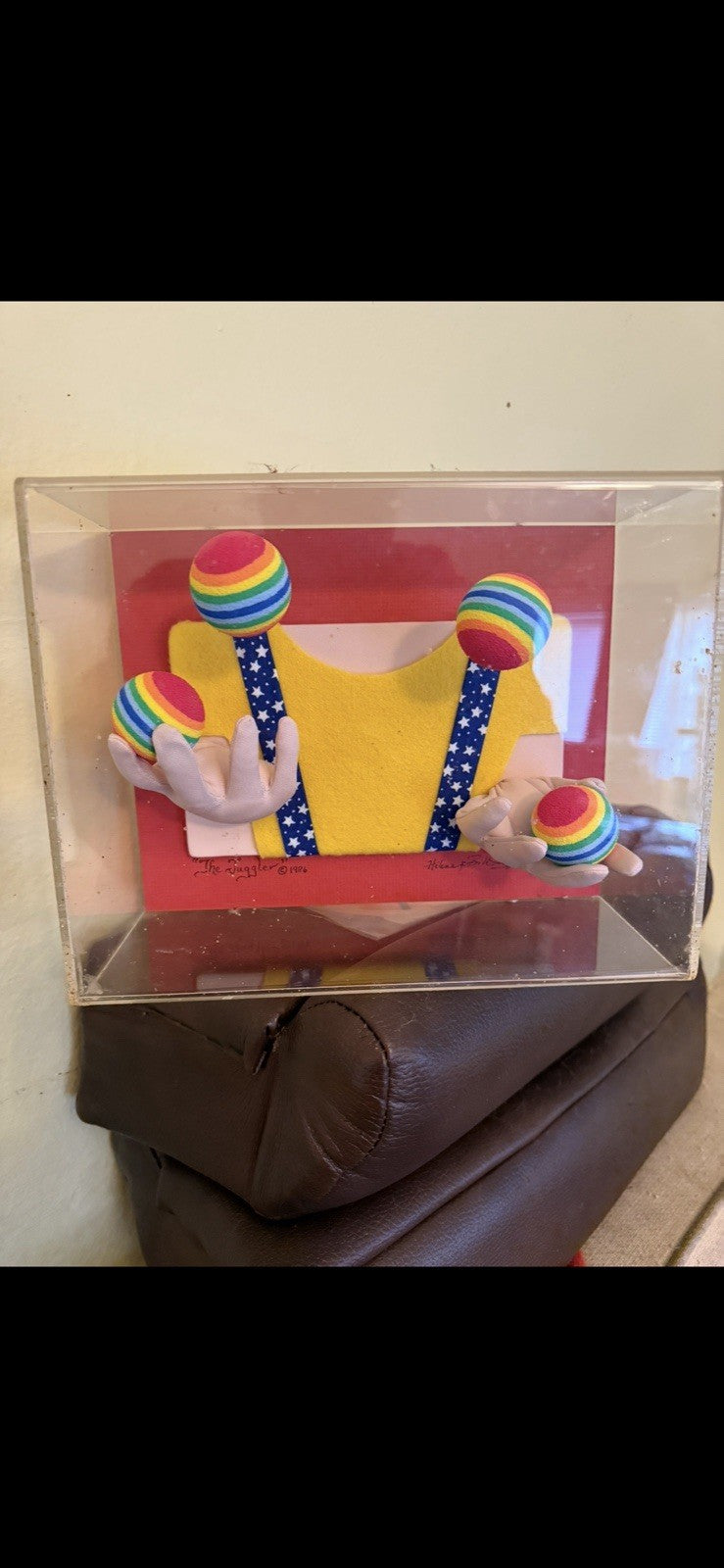 Rare Diorama Fabric Sculpture “The Juggler” by Helene & Bill Leonardi - 19860