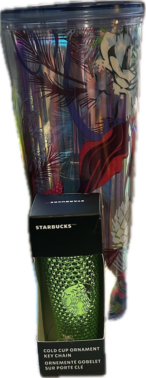 Starbucks  2023 Rose Silicone Straw Topper Venti Cold Cup Tumbler & Keychain NEW0