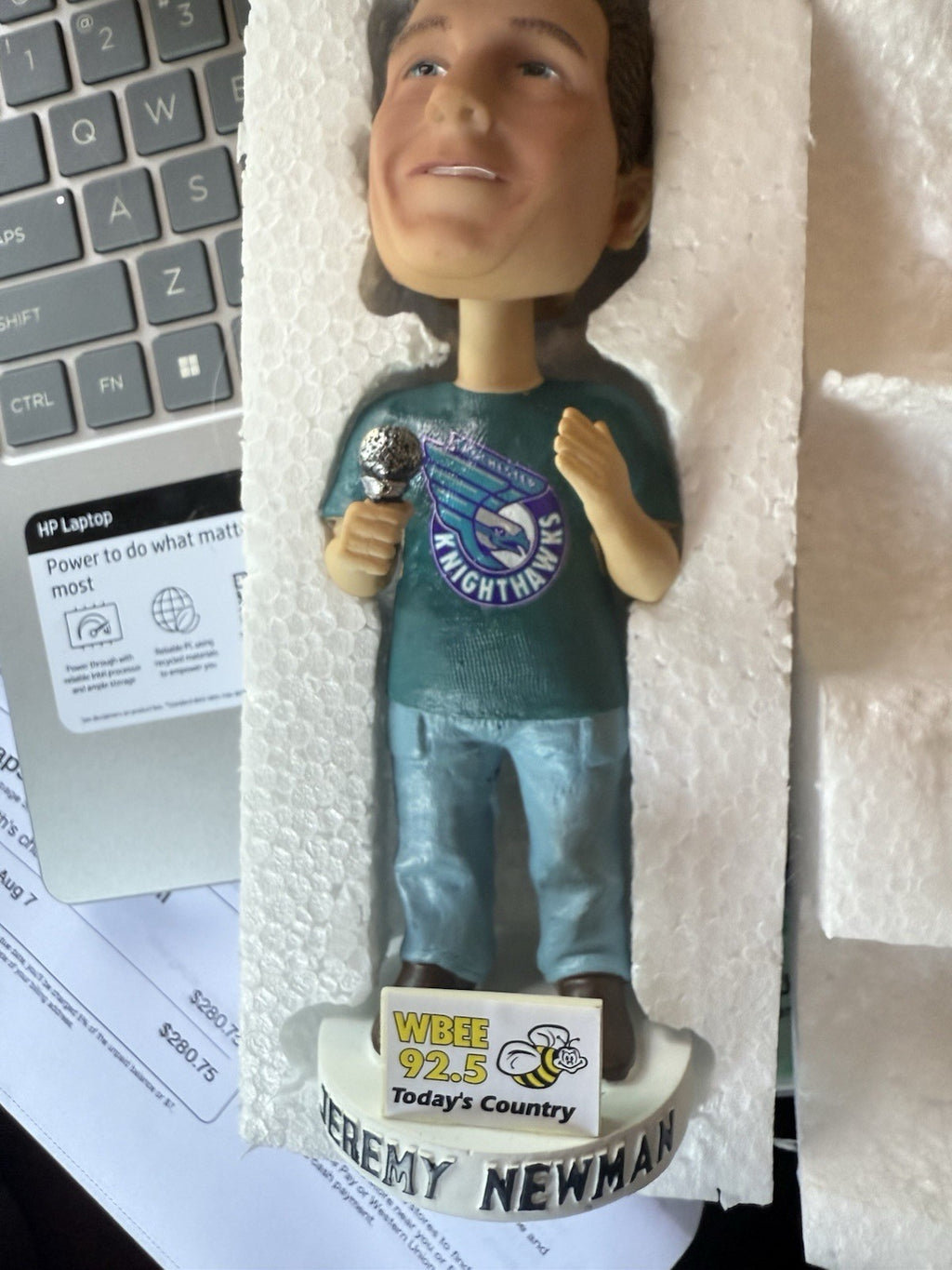 Rochester Knighthawk bobblehead doll figure figurine Jeremy Newman NEW SHE 55