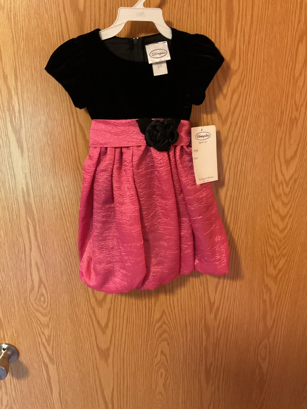 Dimples Size 12 Mo. Party Dress Black Velvet With Pink Skirt BIN 61