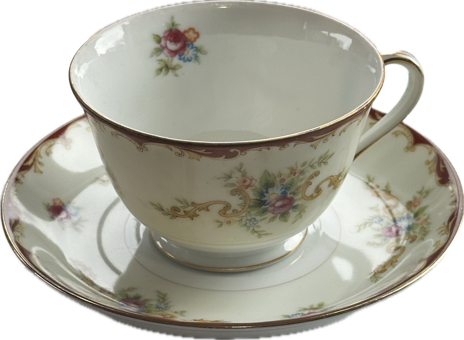 Harmony House Wembley Pattern TEACUP & SAUCER Japan Vintage0
