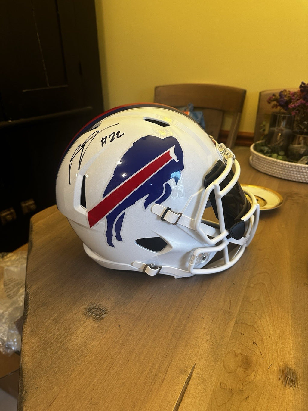 RAY DAVIS BUFFALO BILLS SIGNED SPEED FULL SIZE REP HELMET with Visor And TSE COA0
