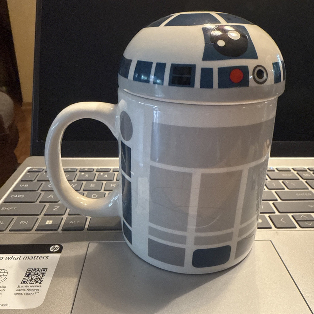 Star Wars R2- D2 Ceramic Big Coffee Mug With Lid- Collectible BIN 91