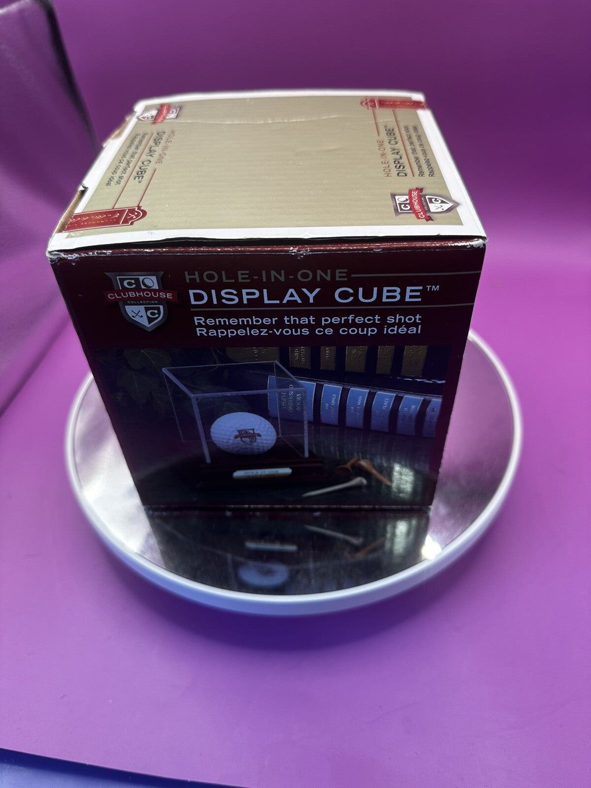 Clubhouse- Golf Ball  Display Case With Signed Stewart Cink Golf Ball COA WHT 35