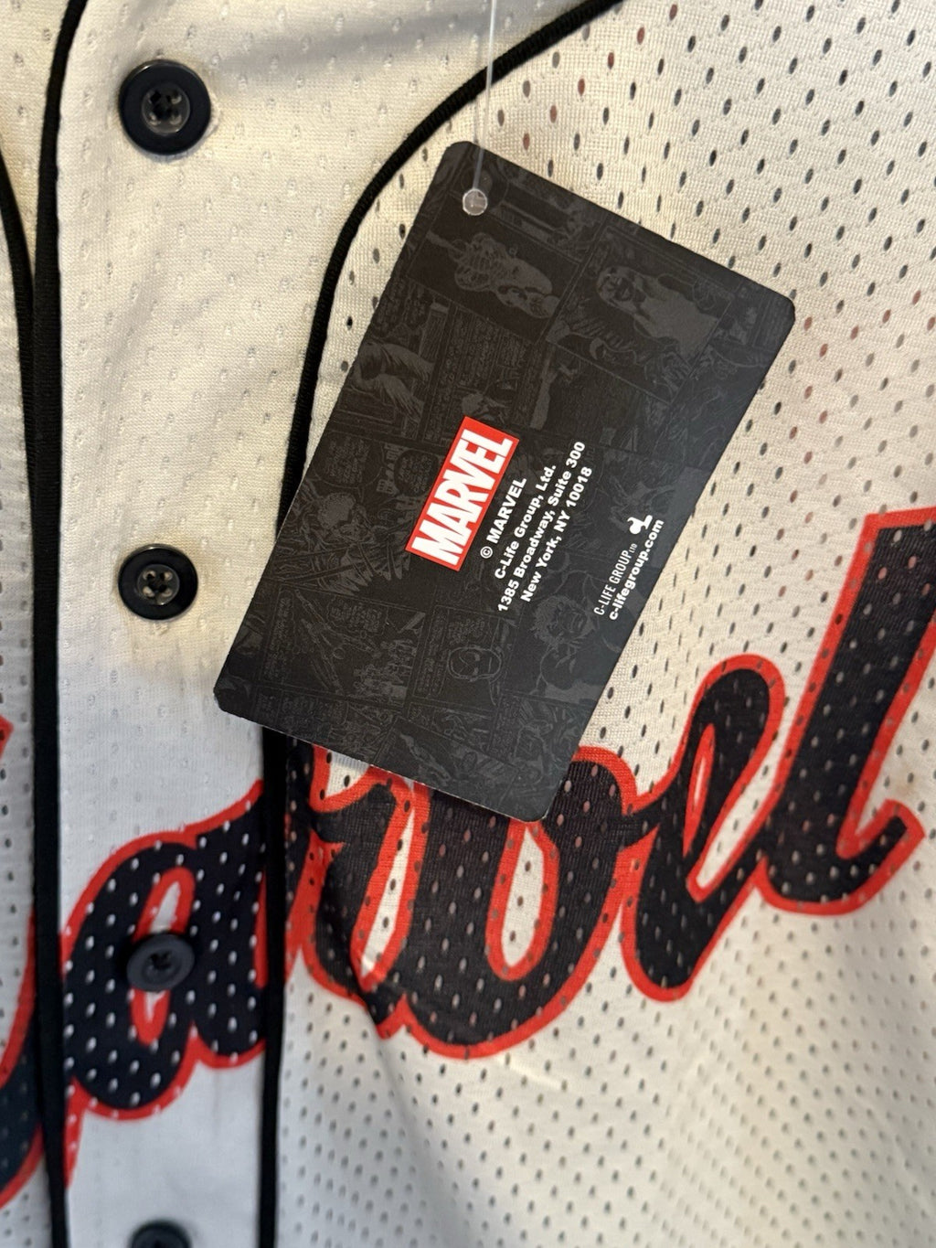 Marvel Avengers Men's #39 Full Button Baseball Jersey Medium BIN 63