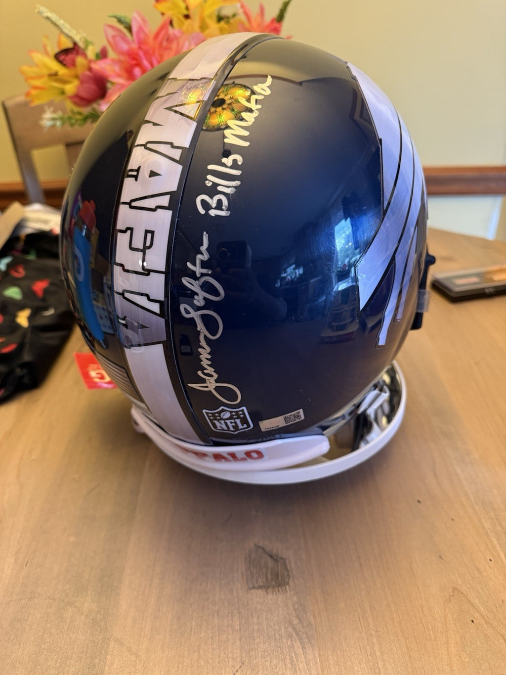 JAMES LOFTON SIGNED BILLS F/S  “BILLS MAFIA” INSCRIPTION  AUTHENTIC HELMET  TSE2