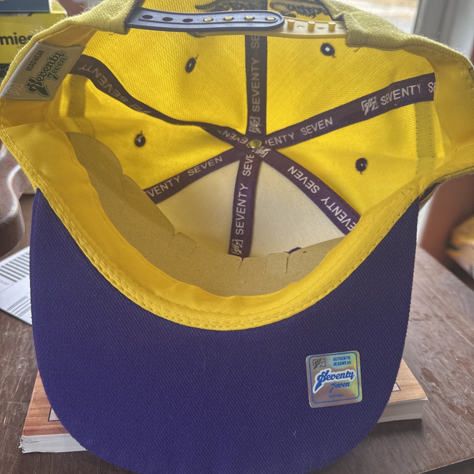 Los Angeles Collector Edition Seventy Seven Hat Yellow Purple Snap Cap NWT BIN 93