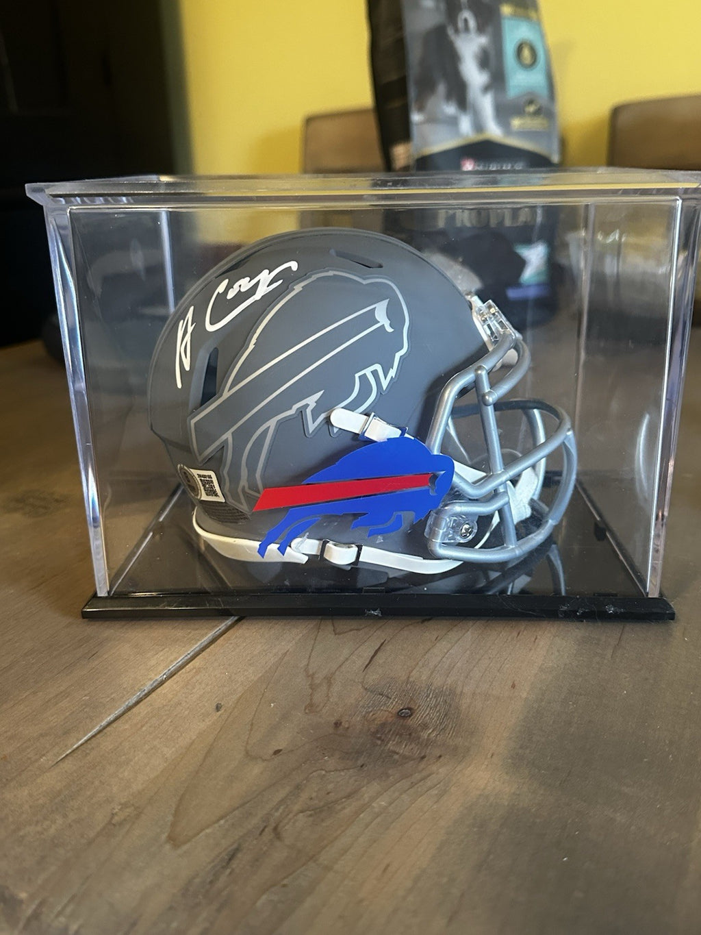 AMARI COOPER SIGNED BUFFALO BILLS SLATE  MINI HELMET BECKETT COA With UV CASE0