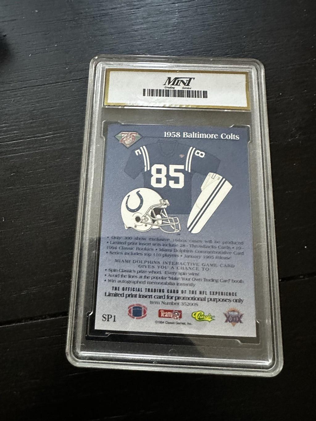 K348 FOOTBALL CARD - MARSHALL FAULK COLTS ROOKIE - 1994 CLASSIC - GRADE 10 SPC-11