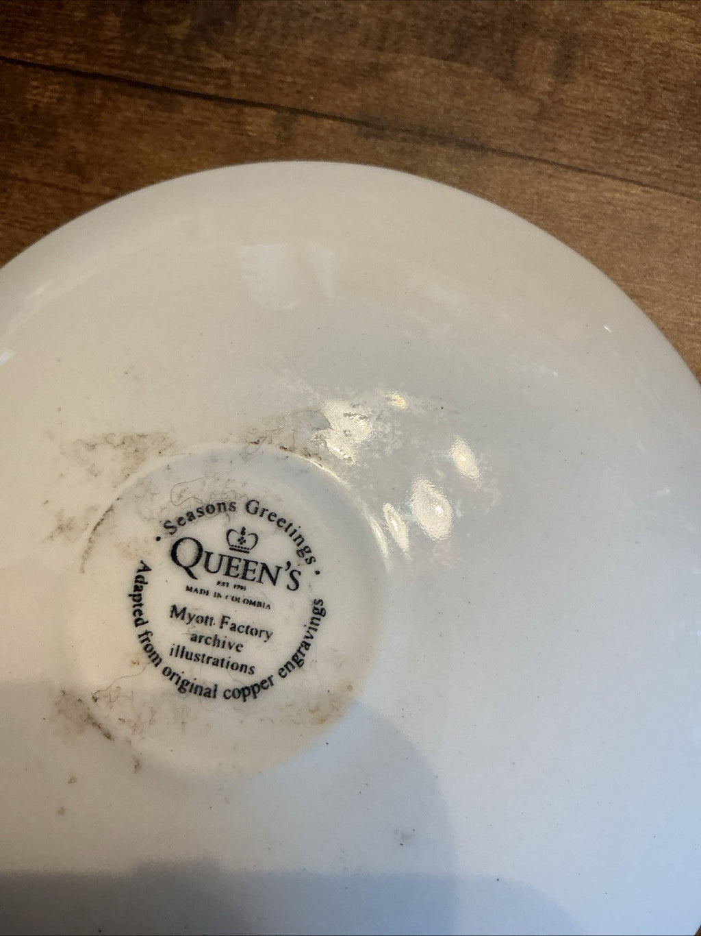 Queen's Seasons Greetings Myott Factory Cup & Saucer CHN 152