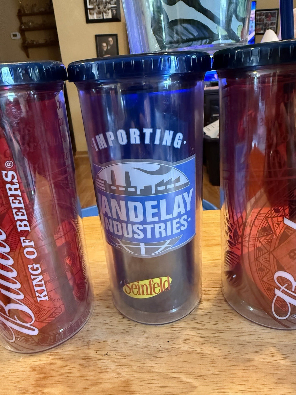 LOT 2 BUDWEISER, 2 VANDALAY 20oz 2 STARBUCKS 16oz TUMBLERS-STRAWS, LIDS  Box 222