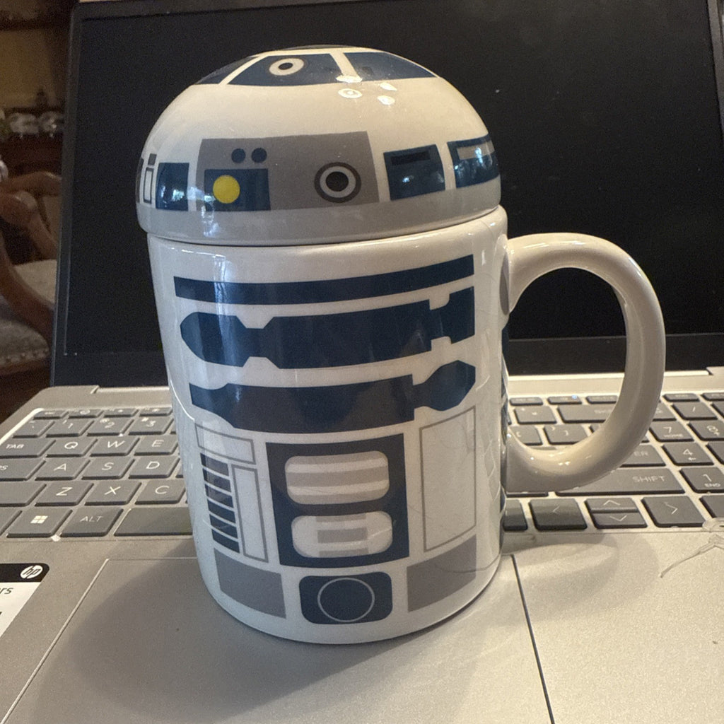 Star Wars R2- D2 Ceramic Big Coffee Mug With Lid- Collectible BIN 90