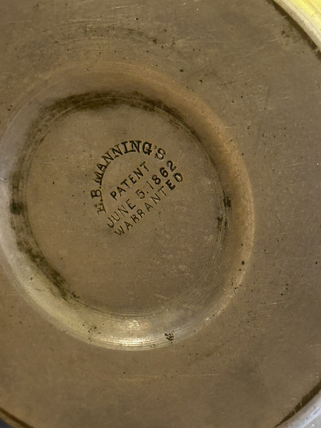 Antique Vtg E.B. Manning Copper Mix Metal Coffee Tea Pot Patent 1862 Pitcher1