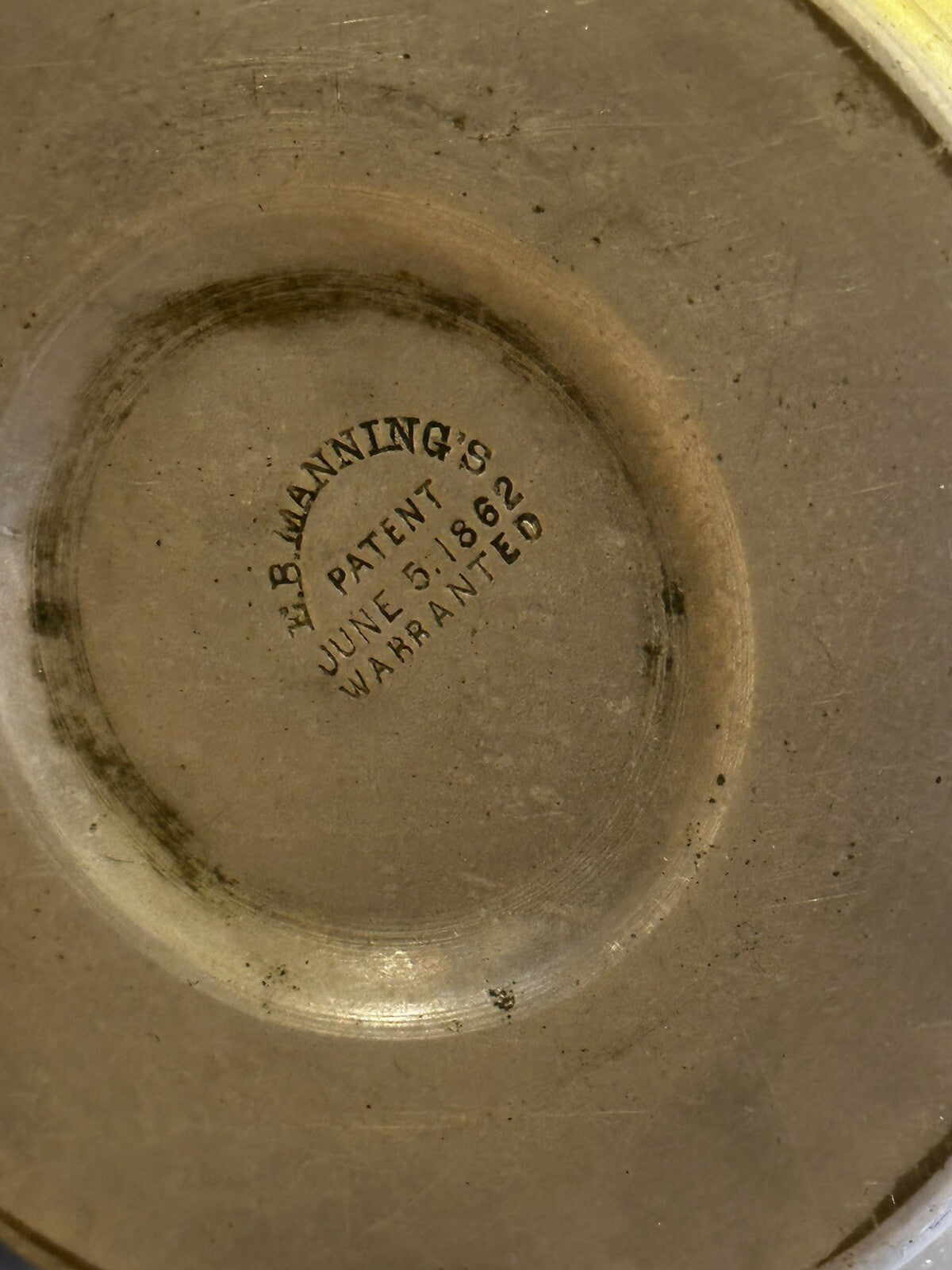 Antique Vtg E.B. Manning Copper Mix Metal Coffee Tea Pot Patent 1862 Pitcher1