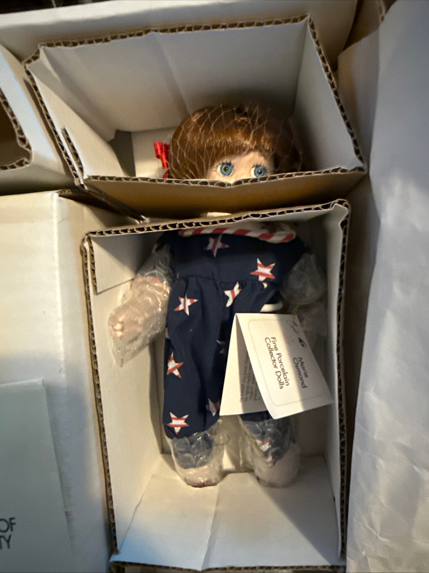 NEW AND NRFB MARIE OSMOND ~ ANNIE ~ PORCELAIN DOLL WITH COA AND ACCESSORIES
