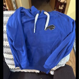Antigua Buffalo Bills NFL Team Apparel Mens BLUE Hoodie Sweatshirt  Logo SMALL
