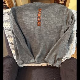 Colosseum Hoodie Men's Gray/Orange Syracuse Sweatshirt Size SMALL