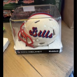 TJ Sanders Signed Buffalo Bills Retro Speed Mini Helmet - TSE