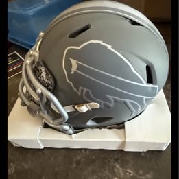 Buffalo Bills Josh Allen Signed Slate Mini Helmet W/Cust Visor/Clips-BAS includes UV Protective case