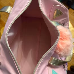 Pink Kitty Unicorn Duffle Bag Little Girls Travel Bag with Shoulder Strap