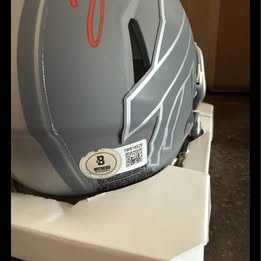 Buffalo Bills Josh Allen Signed Slate Mini Helmet W/Cust Visor/Clips-BAS includes UV Protective case