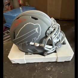 Buffalo Bills Josh Allen Signed Slate Mini Helmet W/Cust Visor/Clips-BAS includes UV Protective case