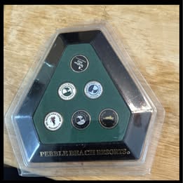 “FATHERS DAY ALERT”   PEBBLE BEACH RESORT & GOLF LINKS 6 Piece BALL MARKER SET.