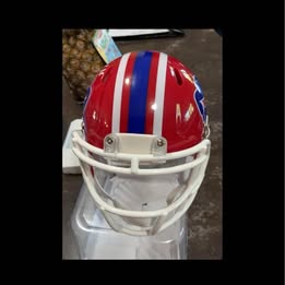 Greg Rousseau Signed Buffalo Bills Red Throwback peed Mini Helmet