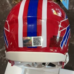 Greg Rousseau Signed Buffalo Bills Red Throwback peed Mini Helmet
