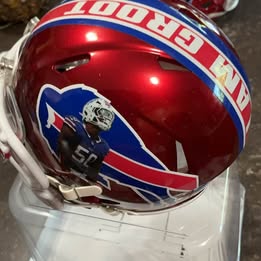 Greg Rousseau Auto Buffalo Bills Red TB Custom  Mini Helmet & Visor TSE COA