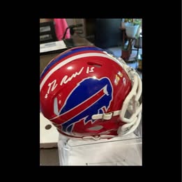 Greg Rousseau Signed Buffalo Bills Red Throwback peed Mini Helmet