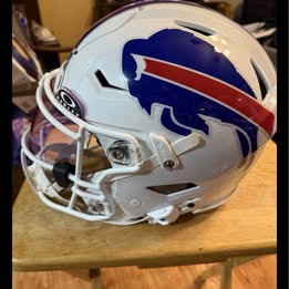 KEON COLEMAN SIGNED BUFFALO BILLS FULL SIZE  SPEED FLEX HELMET WITH VISOR - BAS