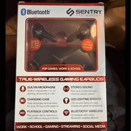 Sentry Industries BTLT1 Wireless Light-Up Bluetooth Buds & Charger Case - BLACK