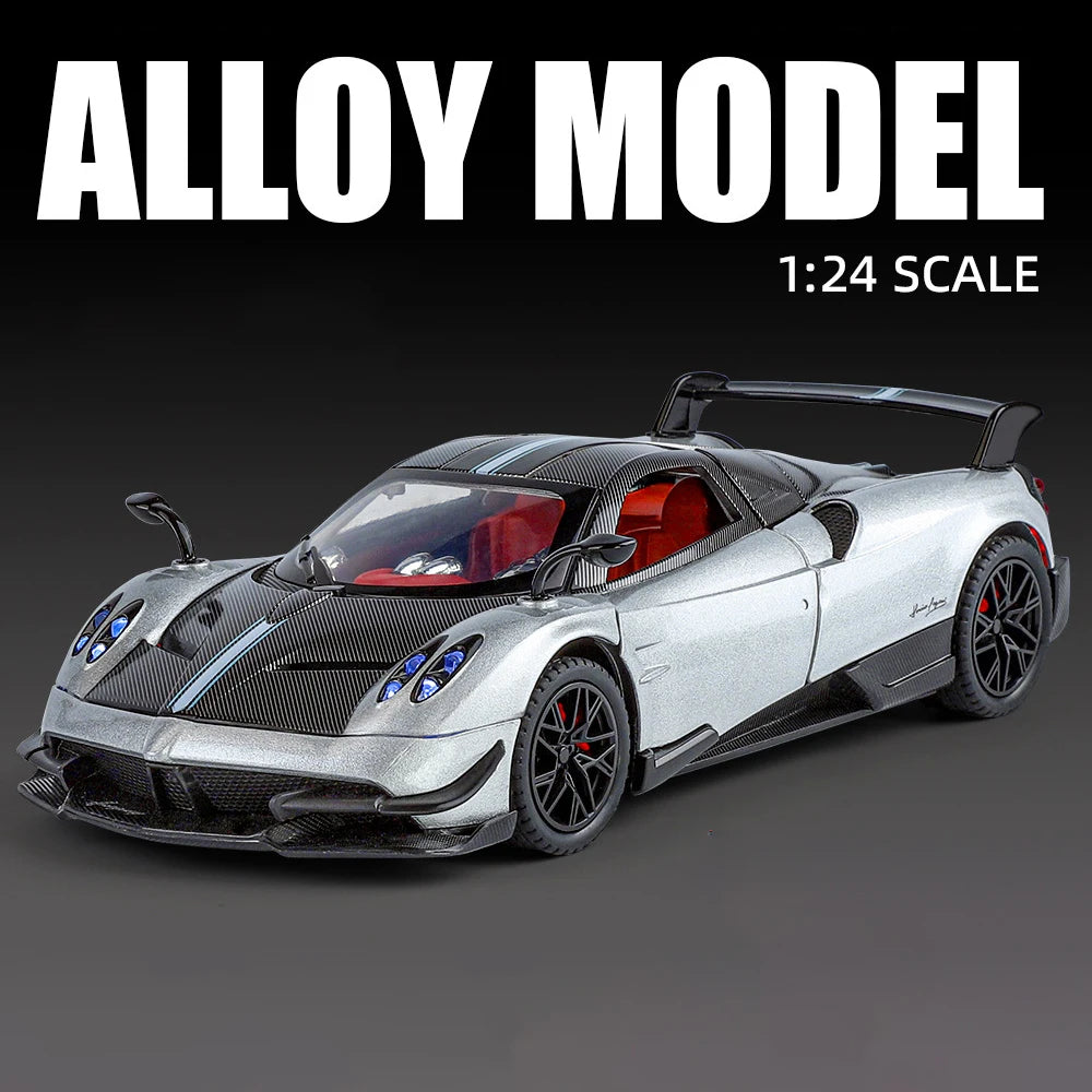 1:24 Diecast Alloy Sports Car Model Simulation Sound and Light Vehicle Perfect Gift for Kids Ideal for Collection and Display