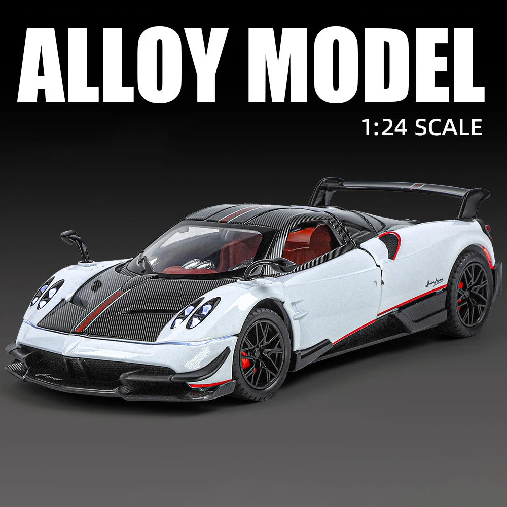 1:24 Diecast Alloy Sports Car Model Simulation Sound and Light Vehicle Perfect Gift for Kids Ideal for Collection and Display