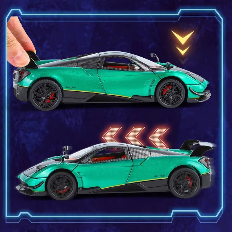 1:24 Diecast Alloy Sports Car Model Simulation Sound and Light Vehicle Perfect Gift for Kids Ideal for Collection and Display