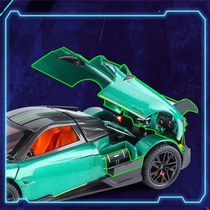 1:24 Diecast Alloy Sports Car Model Simulation Sound and Light Vehicle Perfect Gift for Kids Ideal for Collection and Display