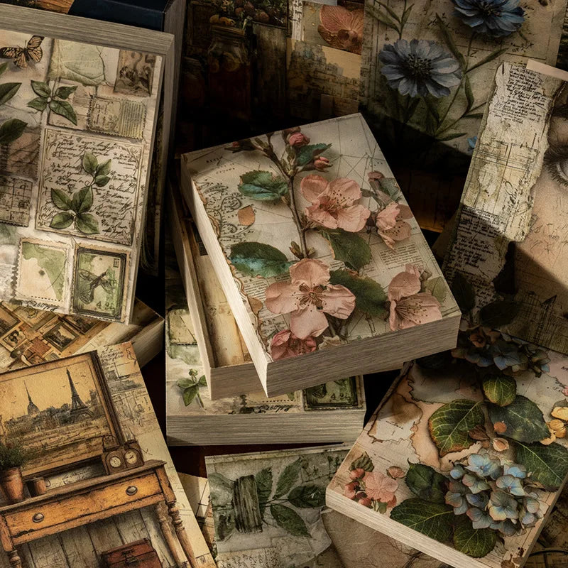 200 Sheets Per Pack of Material Paper Floating Life Collection Large Portion of Vintage Collage