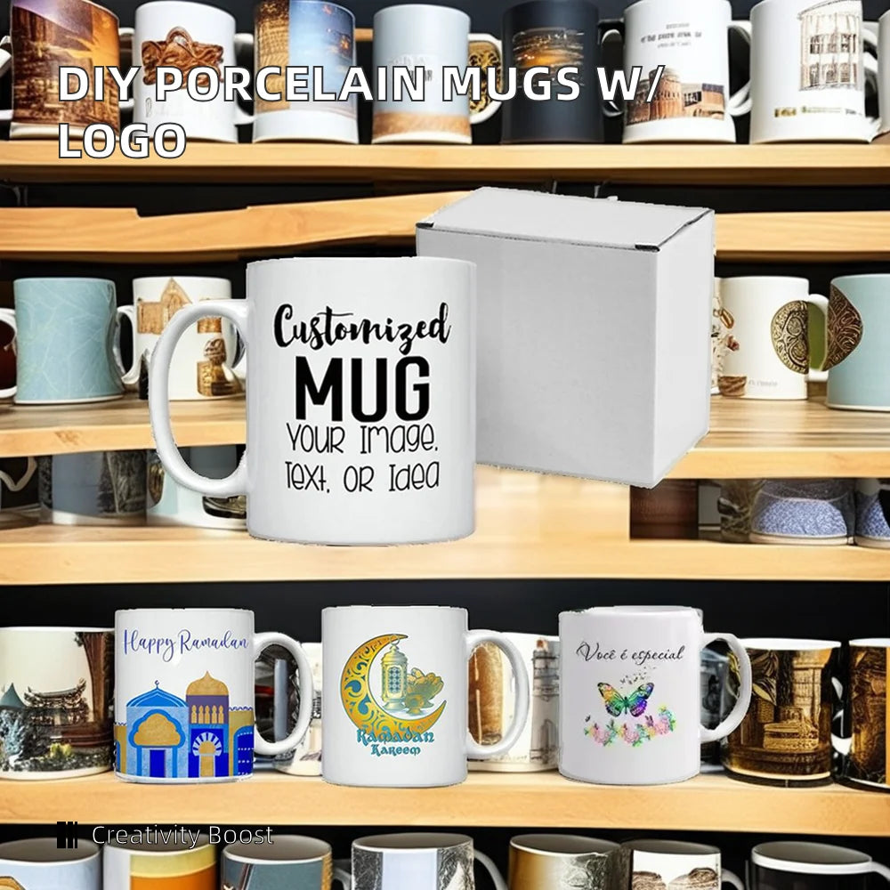 2025 Wholesale 11 oz Ceramic Mug with Custom Logo Sublimation Mug for Gift