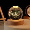 3D Warm White USB Power Crystal Ball Moon Night Light LED Planet Globe Table Lamp Home Decor Gift