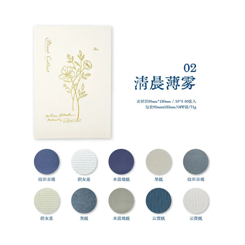 50pieces/pack Material Paper Multiple Materials Collection Retro Message Collage Base Decoration Notebook 4 Models