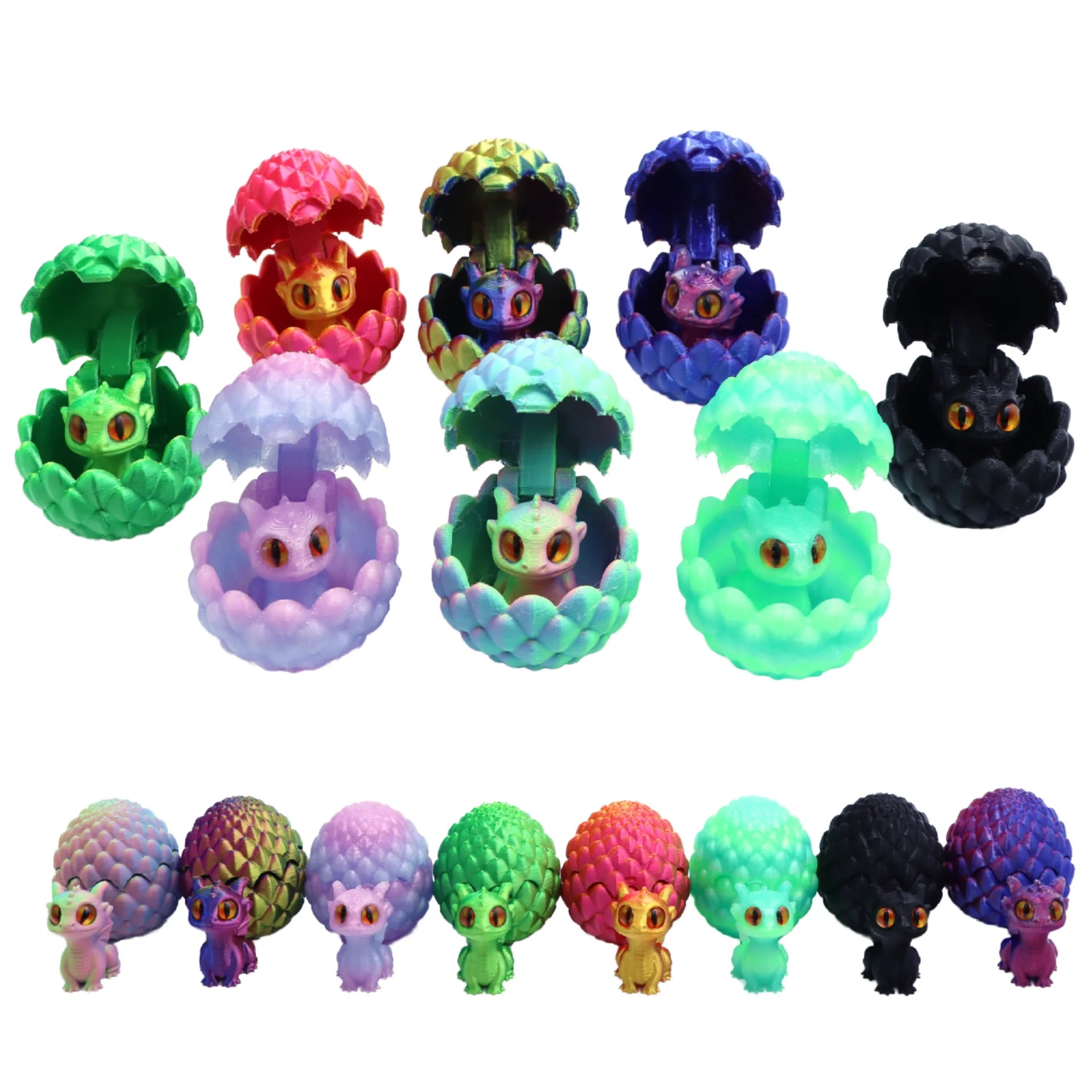 2025 Originality 3D Printed Dragon Egg Toy Model Creative Decompression Movable Plastic Children's Animal Dinosaur Collection