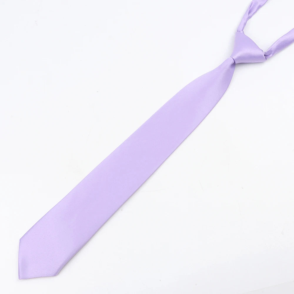 Fashion School Children Neck Tie Solid Color Easy to Wear for Girls Boys Kid Pre-tied Colorful Adjustable Skinny Necktie Gift