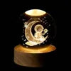 3D Warm White USB Power Crystal Ball Moon Night Light LED Planet Globe Table Lamp Home Decor Gift