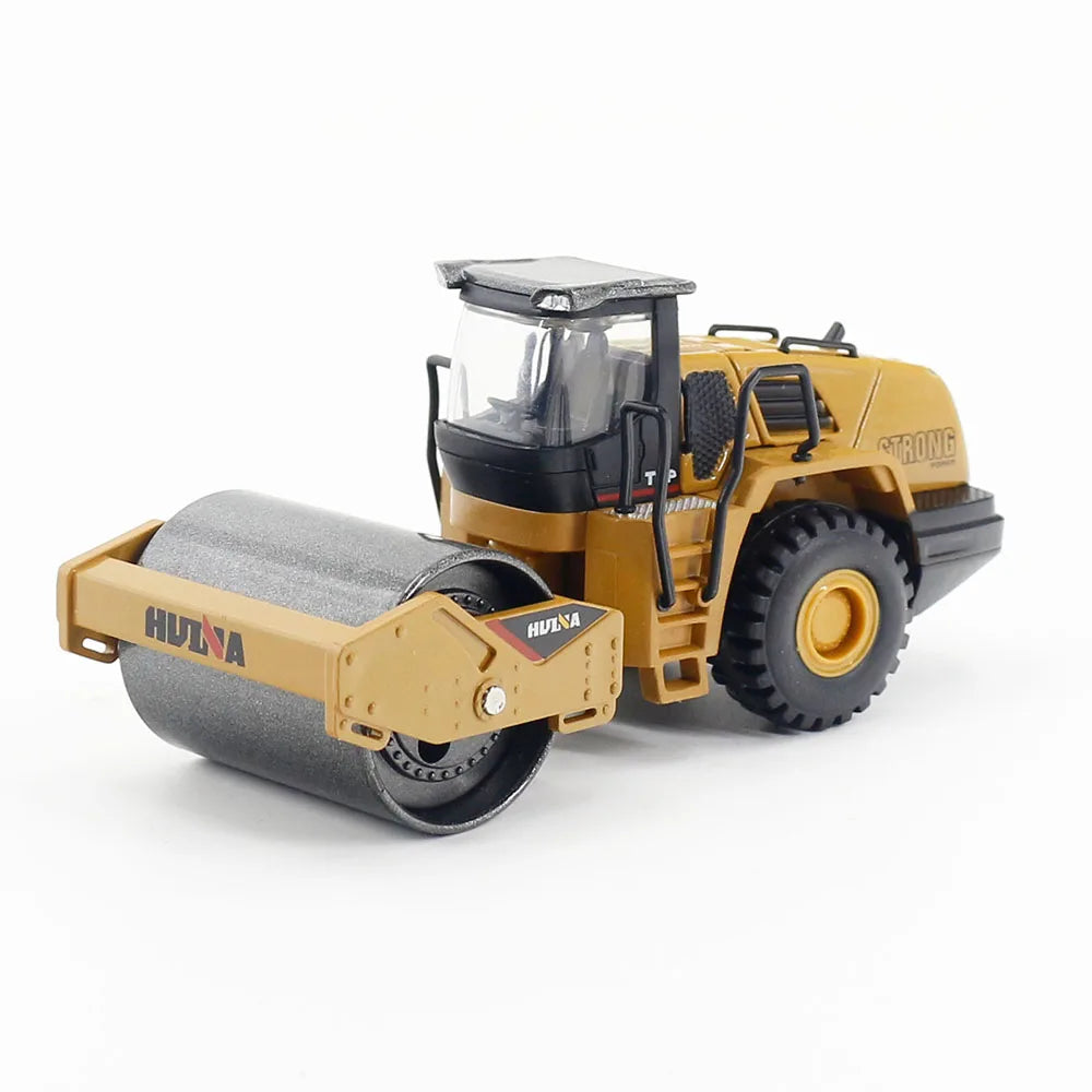 HUINA 1/60 Die-Cast Road Roller Static Model Construction Vehicle Collectible Vehicle Toy Alloy Engineering Machinery Model Gift